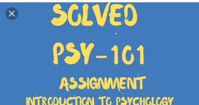 Psy101 Assignment 1 Solution 2021