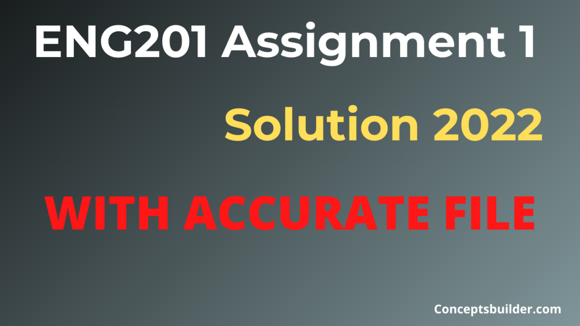 english 201 assignment 1 solution